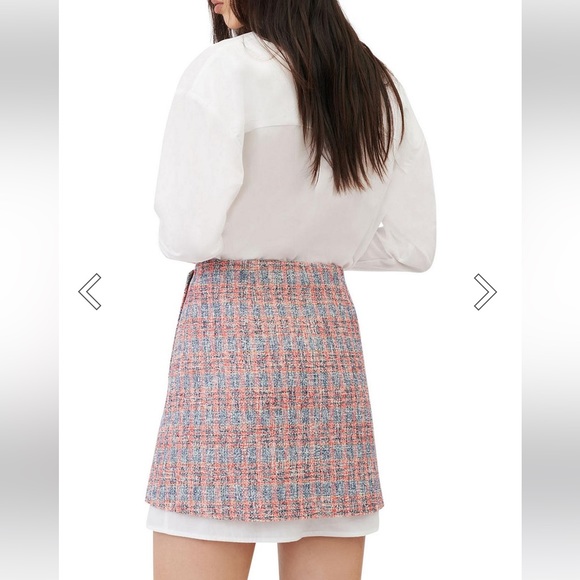 NWT Maje 2-in-1 Rajari Cotton Shirt Dress with Tweed Overlay Skirt - Picture 5 of 15